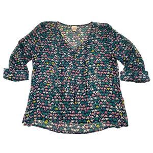 Mossimo Sheer Heart Print Blouse Women's L